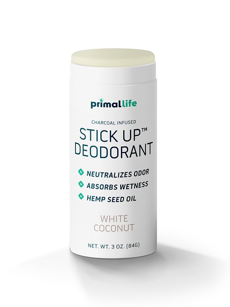 Primal Life Stick Up Deodorant White Coconut tube for lasting freshness.