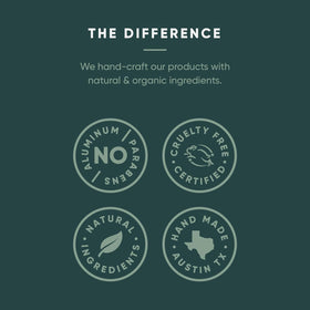 Label highlighting aluminum-free formula for Primal Pit Paste Patchouli