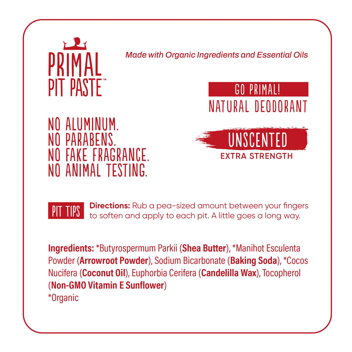Primal Pit Paste application shows pea-sized dab for odor control