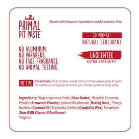 Primal Pit Paste application shows pea-sized dab for odor control
