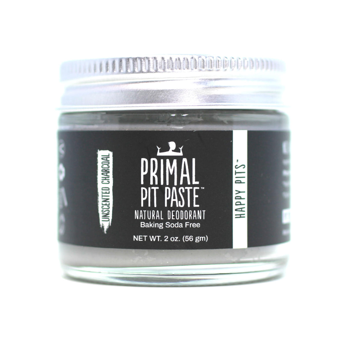 Primal Pit Paste charcoal deodorant tube showing natural odor control with activated charcoal