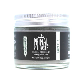 Primal Pit Paste charcoal deodorant tube showing natural odor control with activated charcoal