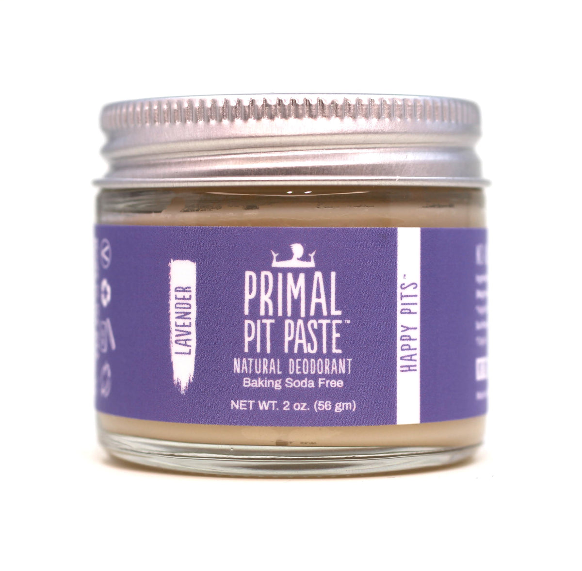 Primal Pit Paste Lavender deodorant in a jar for all-day odor protection without aluminum.