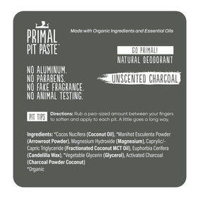 Primal Pit Paste coconut oil and shea butter base emphasizes soothing organic ingredients