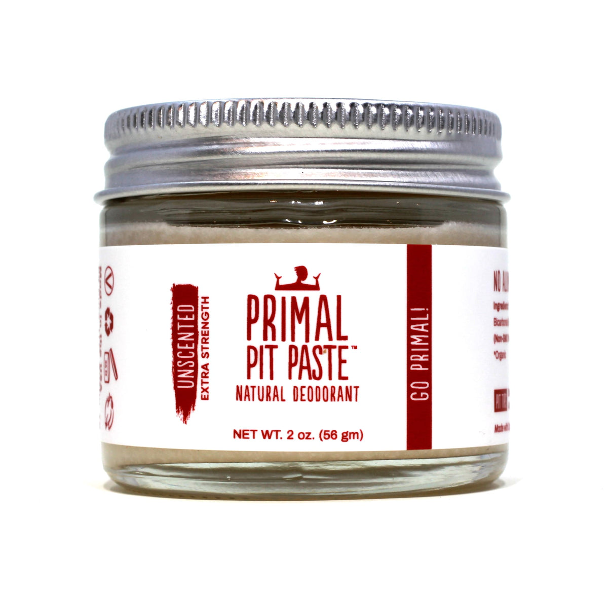 Primal Pit Paste unscented extra-strength jar for all-day odor protection