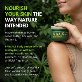 PRIMALS packaging front photo communicates product identity and clean ingredients