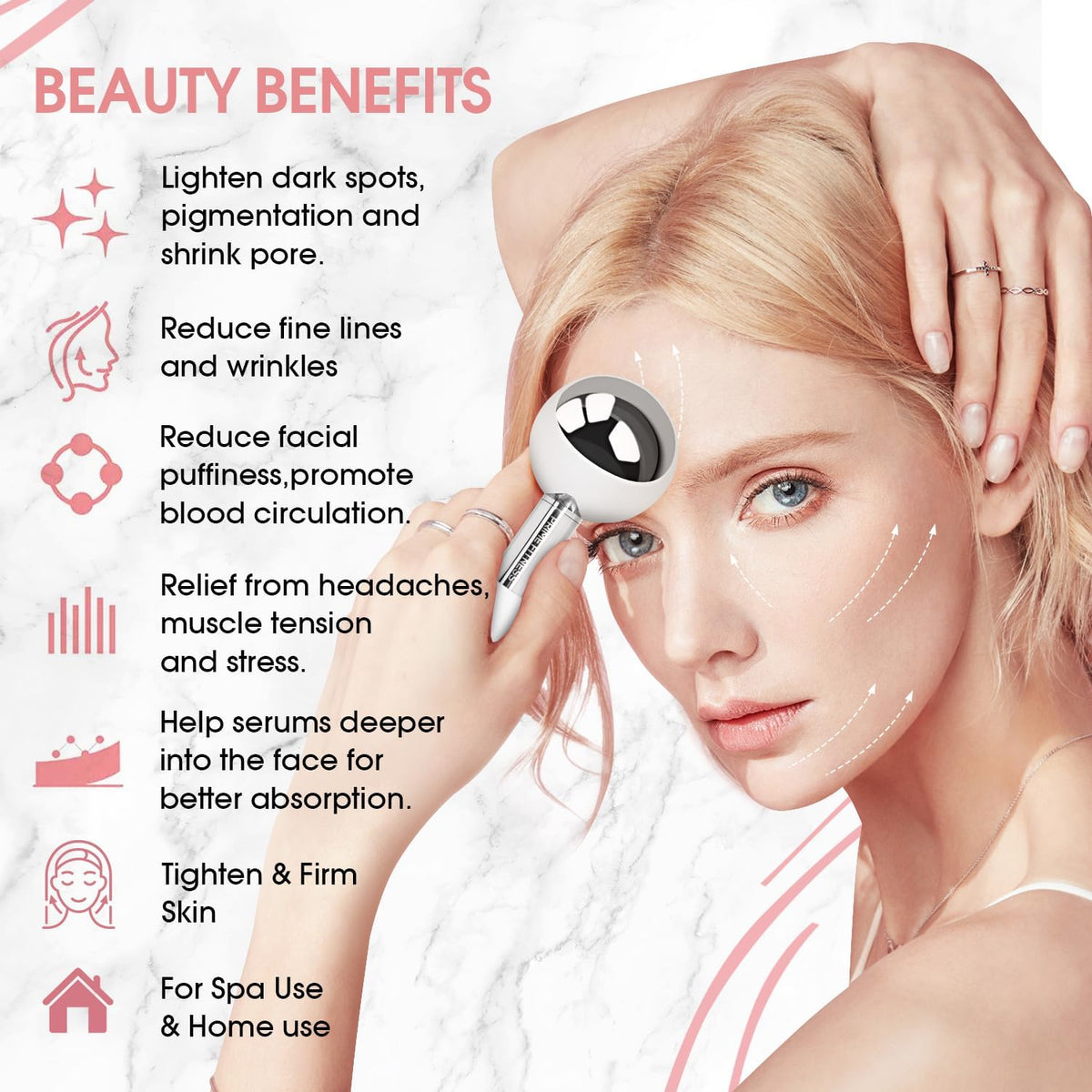 Prime Fitness Ice Globes Warm Water Use for a relaxing facial massage.