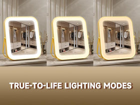 PRIMETEK vanity mirror 360-degree rotation for flexible angles.