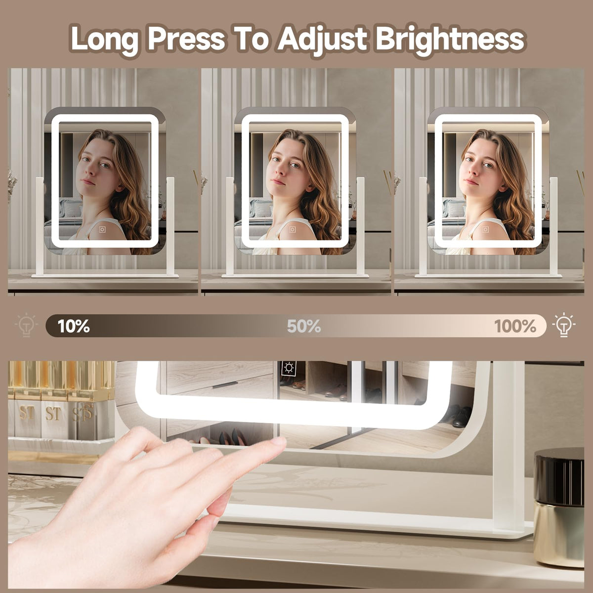 PRIMETEK 16x14 mirror supports detailed application and precise reflection.