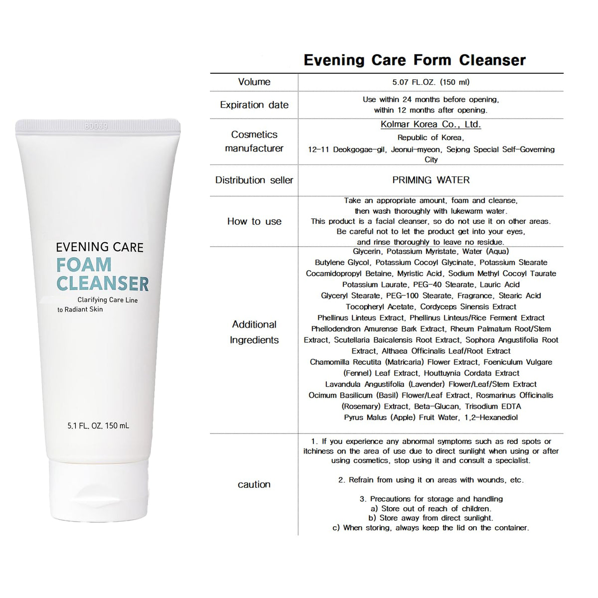Priming Water Cordyceps extract ingredient highlight for soothing, nourishing cleanse.