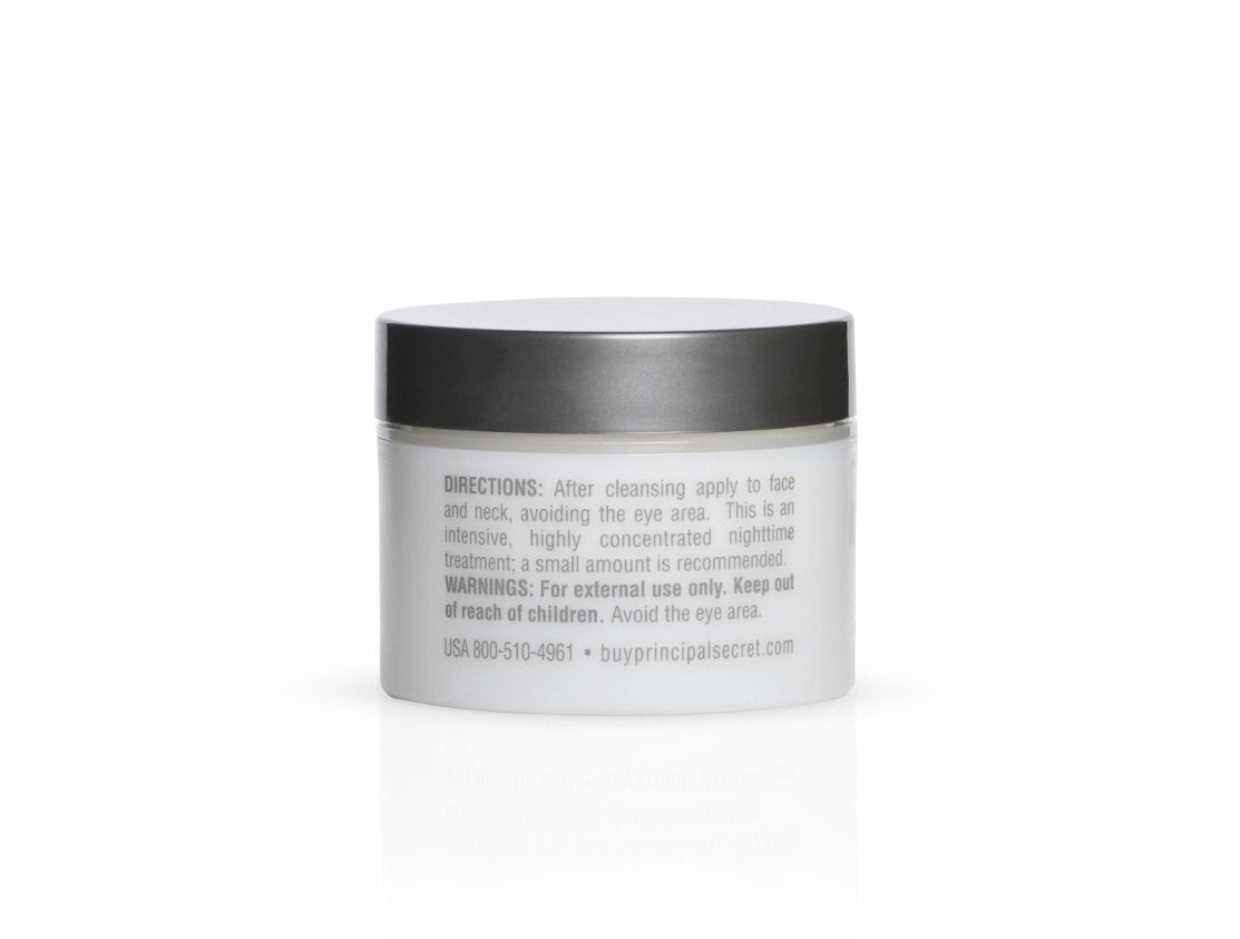 Texture on hand demonstrates silky nourishment of Principal Secret Reclaim Night Cream