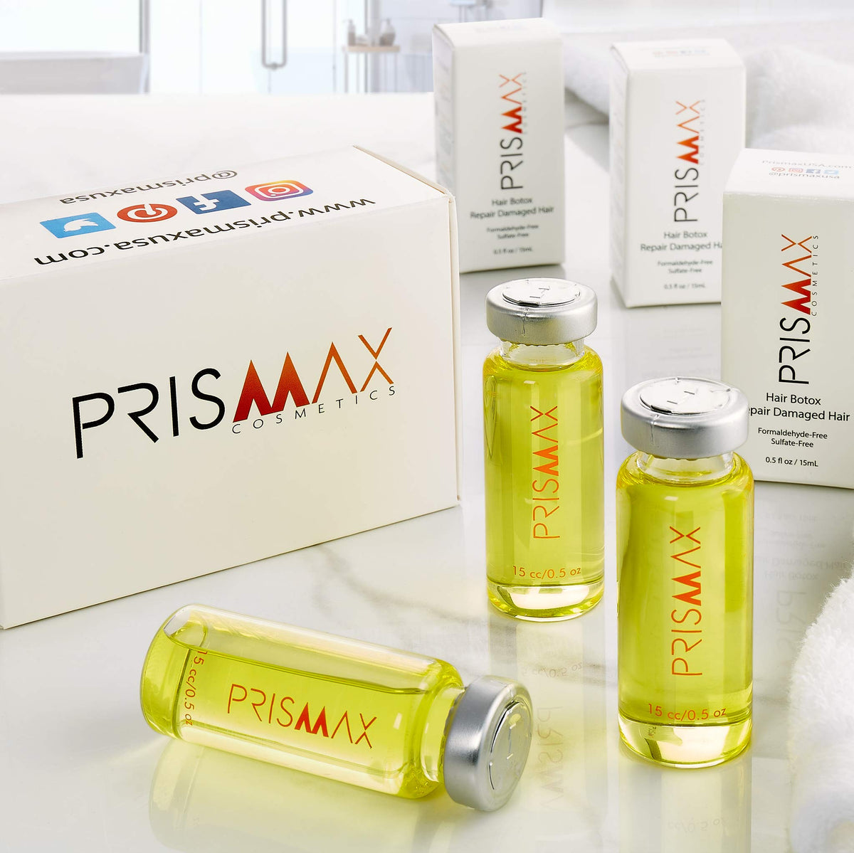 Prismax Nutritivo vial being mixed with water for 4 oz