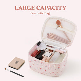 Prite floral pattern cosmetic bag adds chic style.
