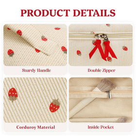 Prite gold-plated zipper makeup bag offers a luxe finish and smooth access.