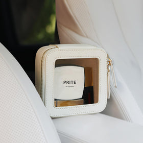 Prite gold-zipper cosmetic container secure closure for on-the-go items