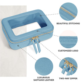 Prite golden zip closure emphasizes secure, stylish fastening.
