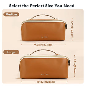 PRITE makeup bag clear divider close-up highlights brush containment and mess prevention