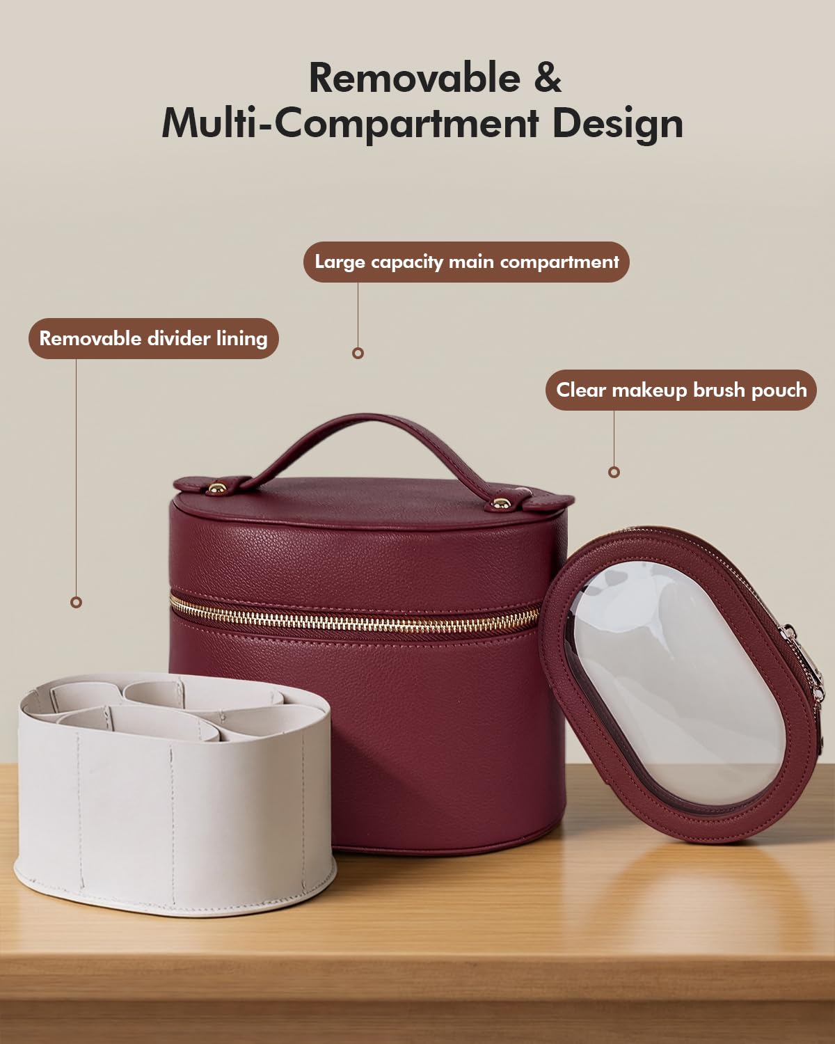 Prite clear pouch accessory ready for grab-and-go touch-ups and wet/dry separation