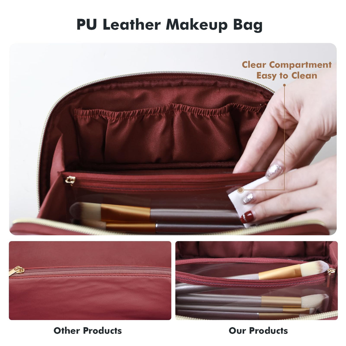 Prite medium bag features padded protection for fragile palettes and bottles.