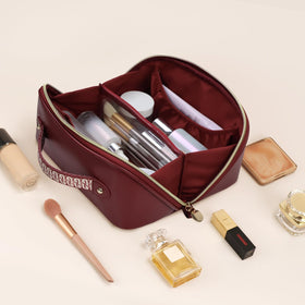 Prite compact but spacious makeup bag for travel and home organization.