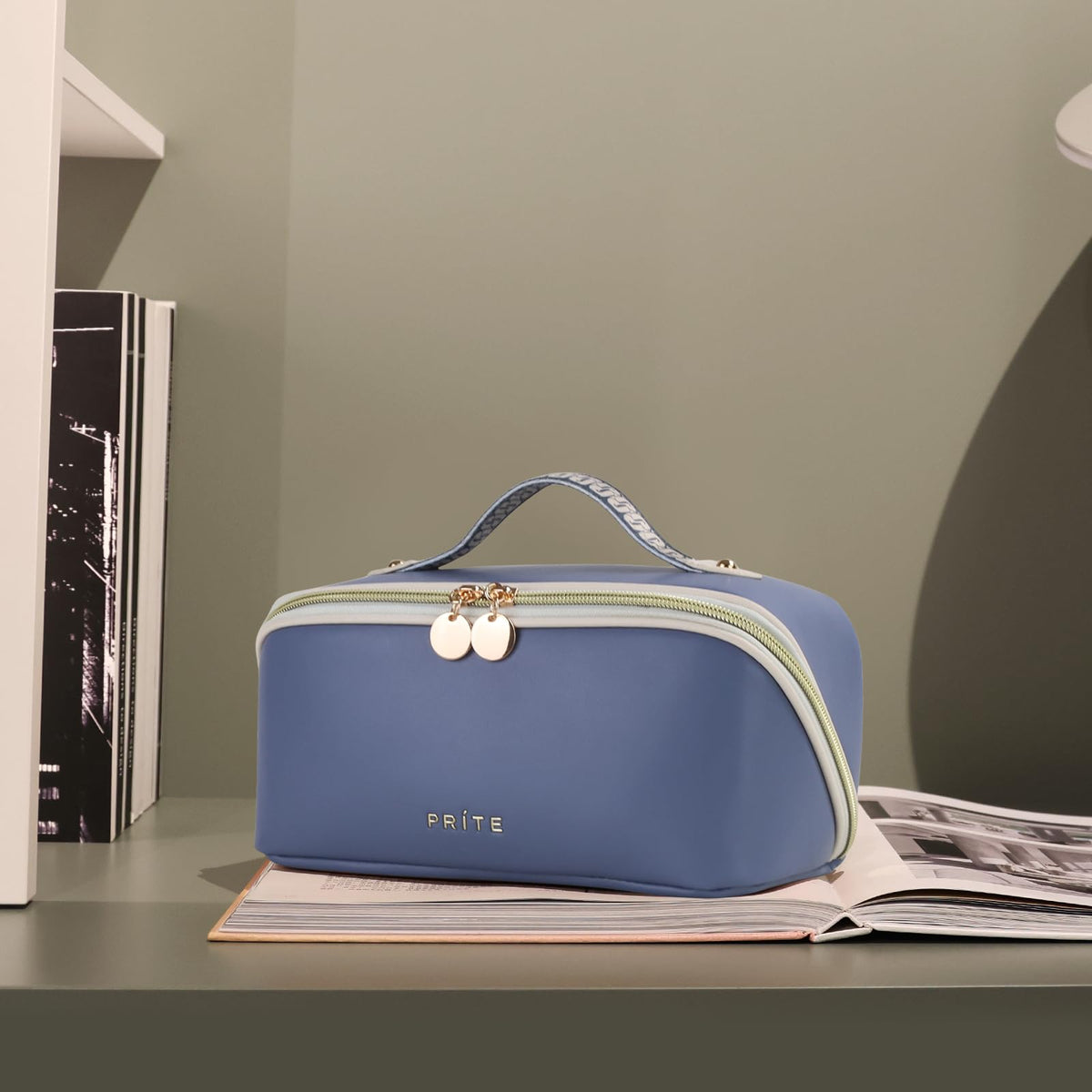 Prite vegan leather exterior wipes clean, keeping the bag tidy after busy days.