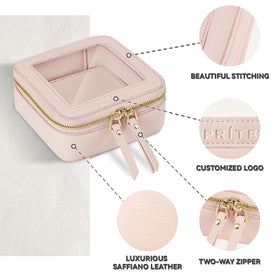 Prite makeup bag with gold zipper keeps small items secure