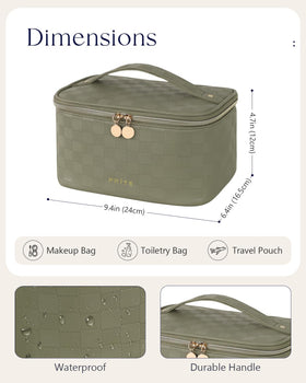 Prite makeup bag inside divider removed demonstrates flexible storage capacity