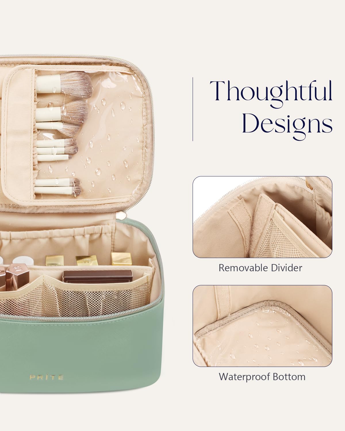 Prite bag has six lipstick slots to keep colors accessible.