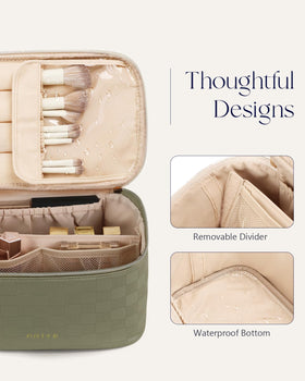 Prite makeup bag waterproof material close-up shows reliable item protection