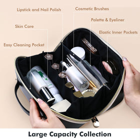 Prite vegan leather exterior that resists splashes and wipes clean quickly.