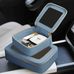 Prite spacious organizer fits cosmetics, brushes, skincare efficiently.