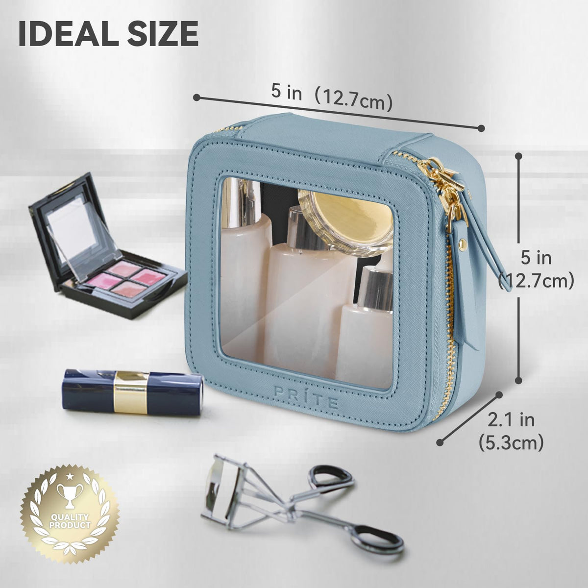 Prite vegan leather travel makeup case offering durable storage on the go