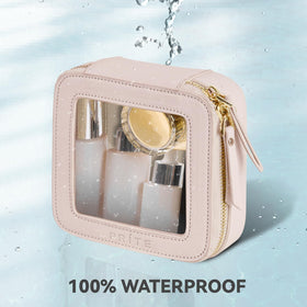 Prite waterproof travel makeup bag for easy wipe cleaning