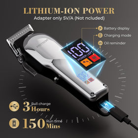 PRITECH barber set with USB-C charging for mobility.