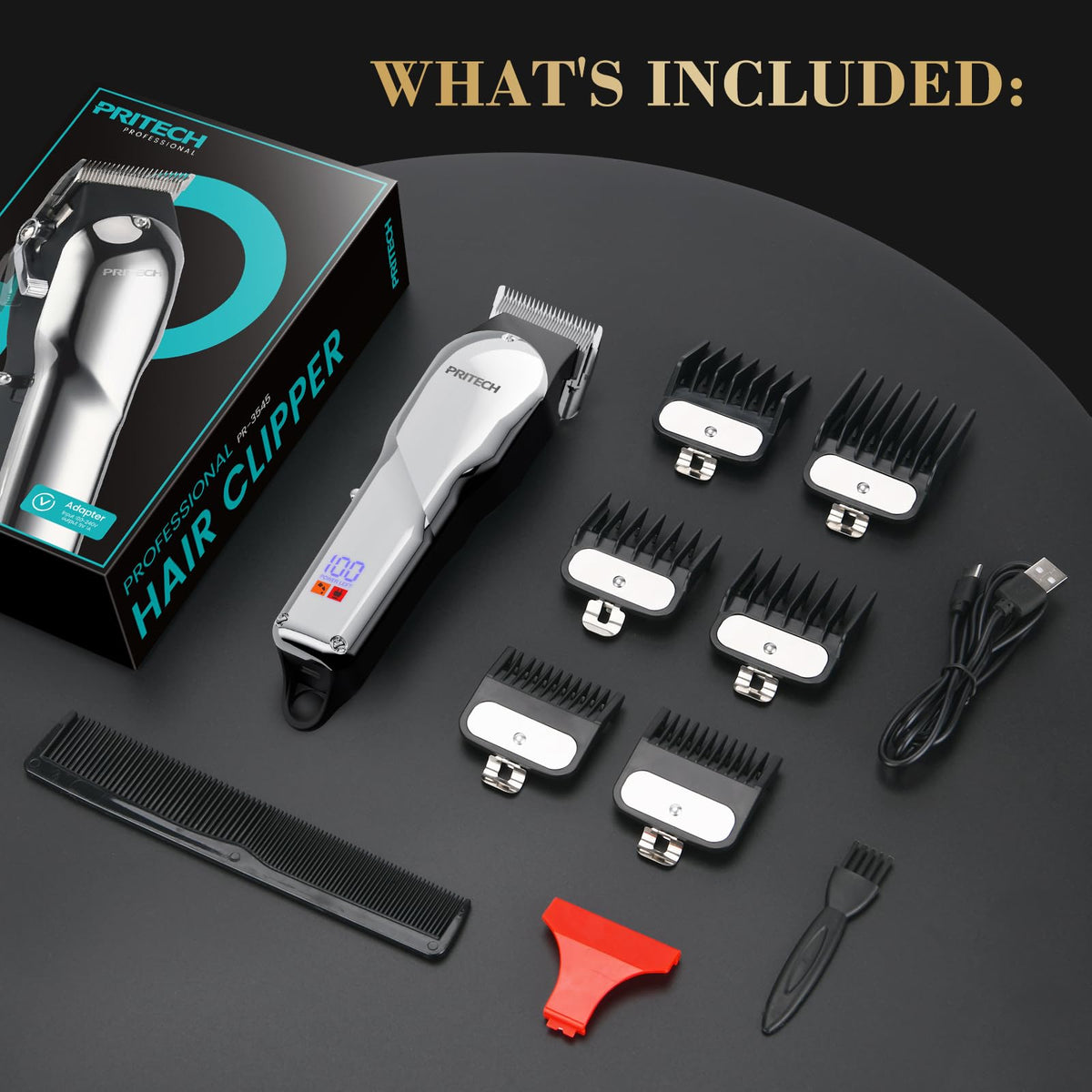 PRITECH high-carbon blade stays sharp for long grooming sessions.