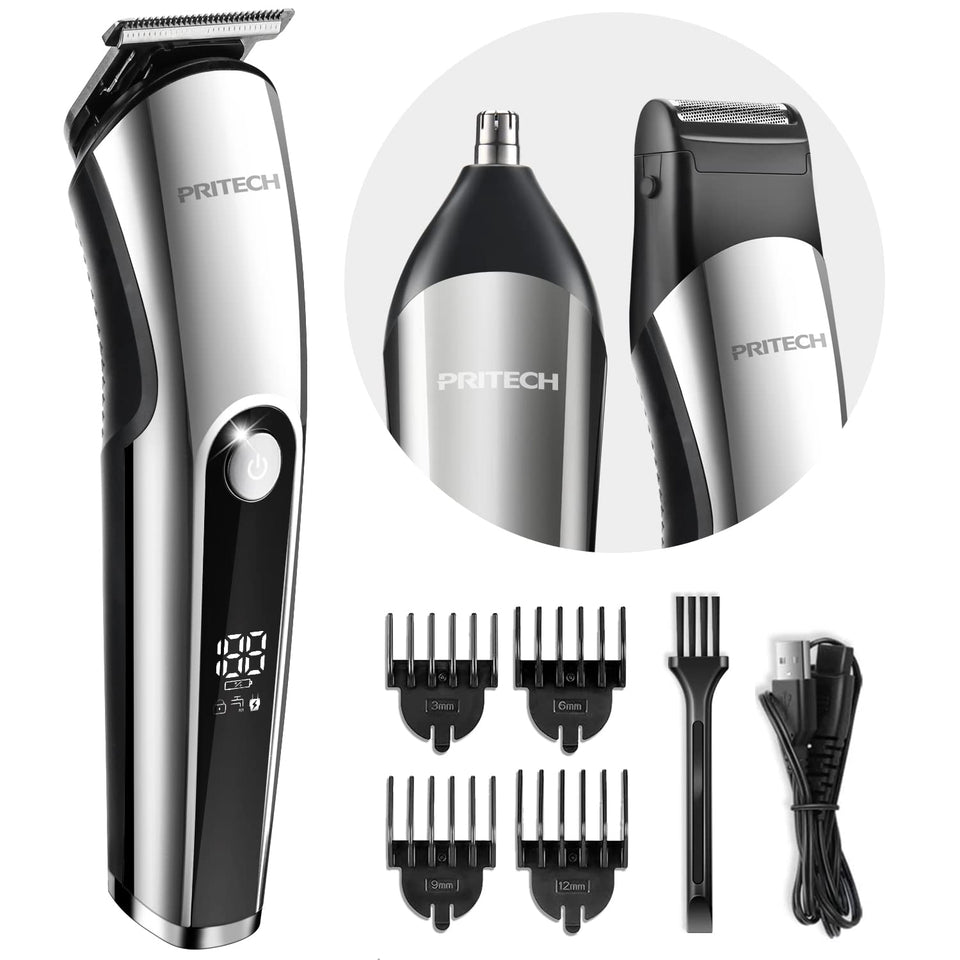 PRITECH beard trimmer kit front view for precise grooming at home