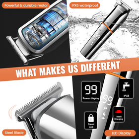 PRITECH foil razor head for clean finish and smooth skin.