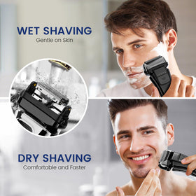 PRITECH shaver with 3 blade floating design for a gentle, close shave