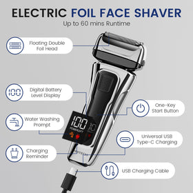 PRITECH shaver IPX6 waterproof for safe cleaning under running water