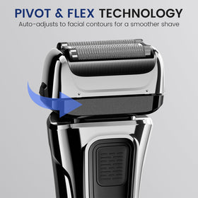 PRITECH shaver features a pop-up trimmer for mustache and beard details