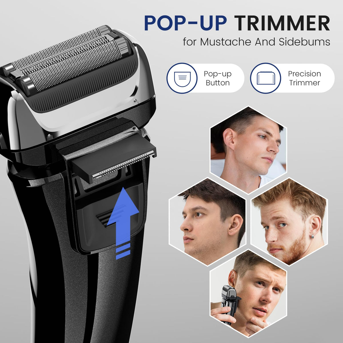 PRITECH foil shaver supports wet and dry use with easy rinse under water