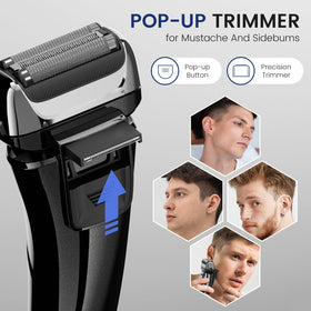 PRITECH foil shaver supports wet and dry use with easy rinse under water