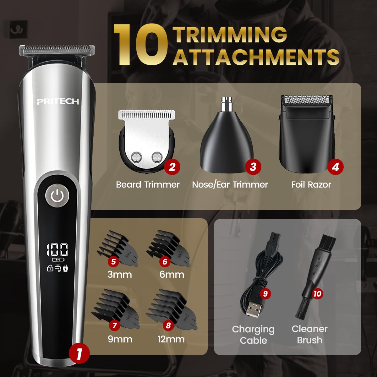 PRITECH IPX6 waterproof design for wet or dry use