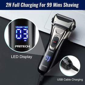 PRITECH waterproof shaver body designed for wet or dry use