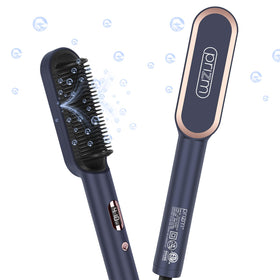 Prizm Hair Straightener Brush with keratin coating for smooth, even root-to-tip styling