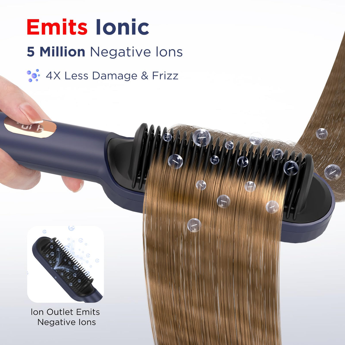 Four temperature settings on the Prizm brush suit various hair textures