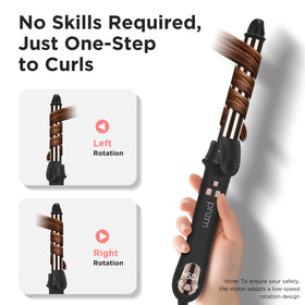 Prizm curling iron LCD display shows precise heat settings for easy styling.