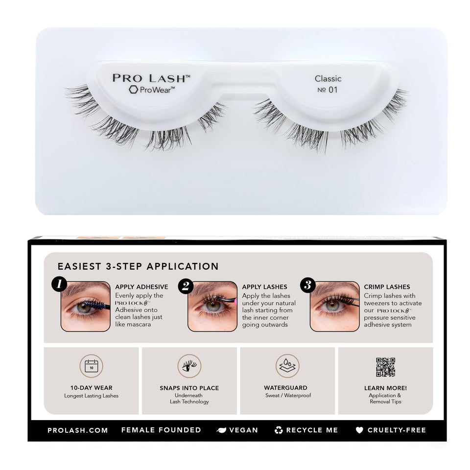 Pro Lash ProWear Classic No. 1 black lash clusters in packaging for easy application
