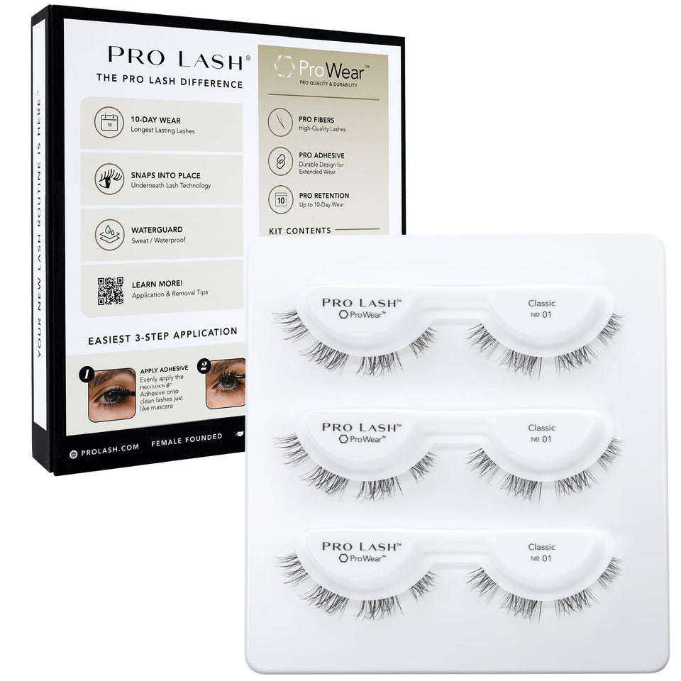 Pro Lash ProWear Classic No01 black lashes for a comfortable, elegant look