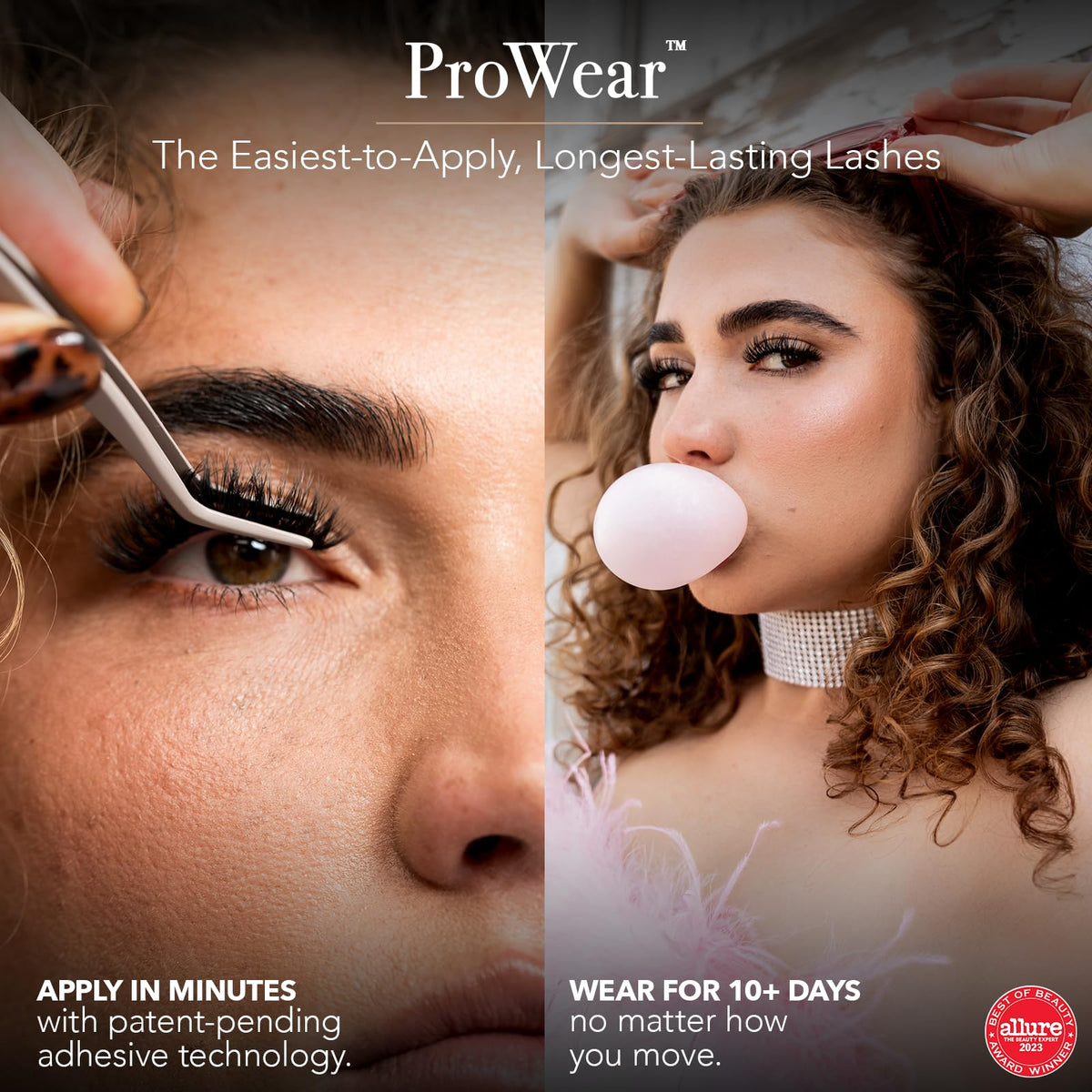 Pro Lash ProWear cluster application along mid-shaft for balanced fullness
